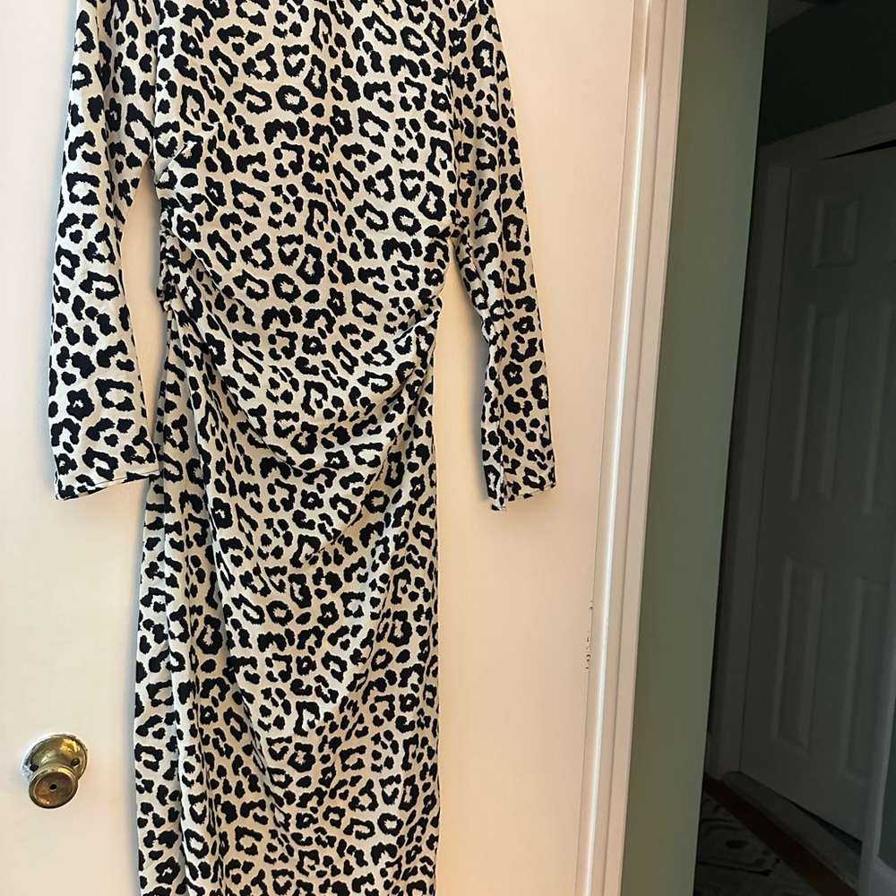 H&M Black and White Bodycon Long Sleeve Dress
